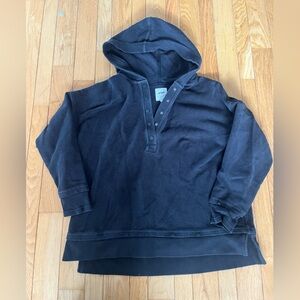 Aerie Textured Charcoal Henley Hoodie